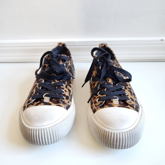New ALL SAINTS Jazmin Haircalf Leopard Print Sneakers NWT Size 7 US/38 EU - Picture 11 of 15